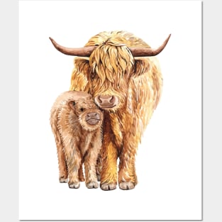 Yak Mom BAby Hand Drawn Posters and Art